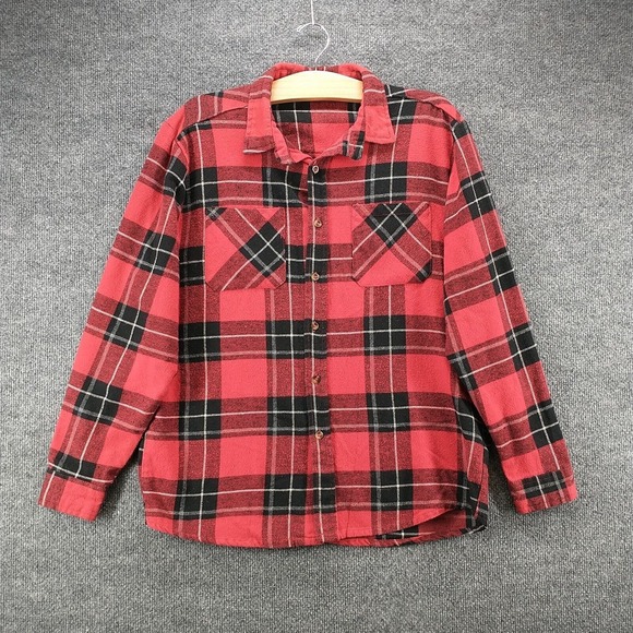 Canyon Creek Men's Flannel Button-Up Shirt Multi Plaid Medium Long Sleeve - Picture 2 of 11